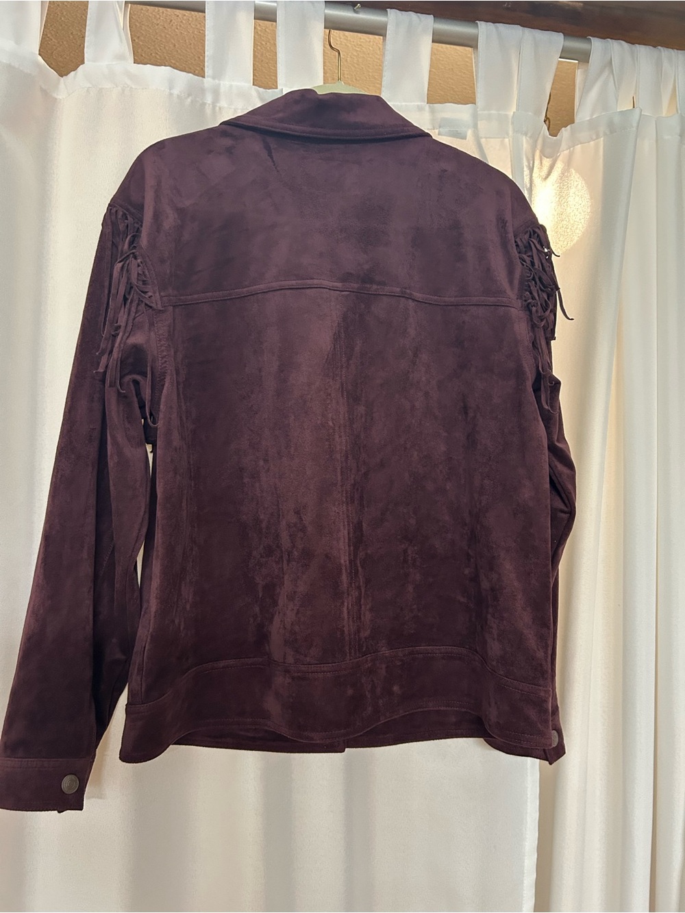 We The Free Fringe Suede Jacket - Burgundy Plum - Picture 2 of 2